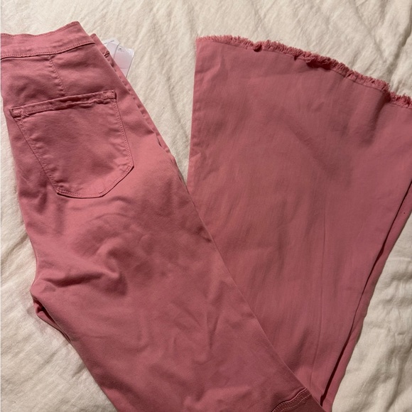 Pink Flared Women's Jeans - Picture 3 of 7
